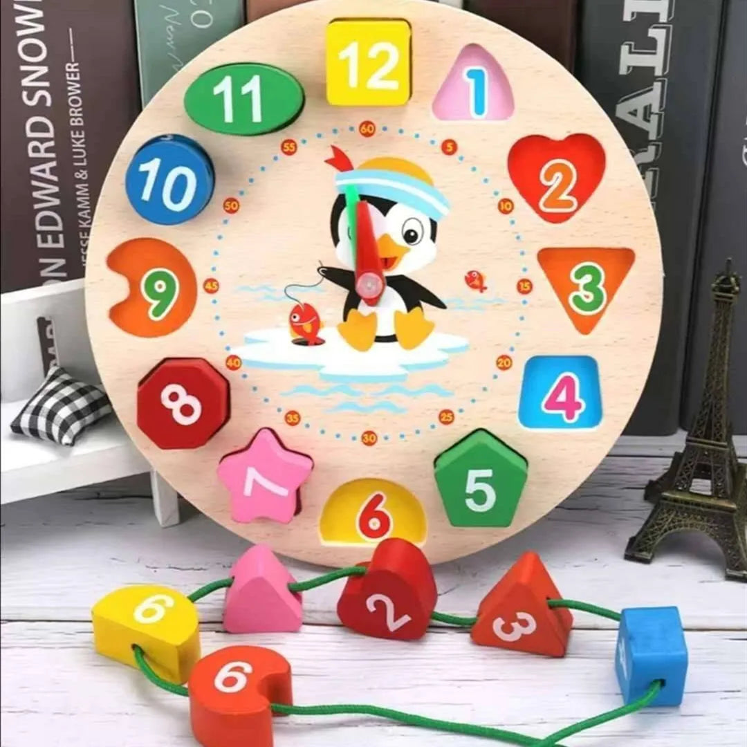 Montessori Wooden Shape Matching & Building Blocks Toy for Kids