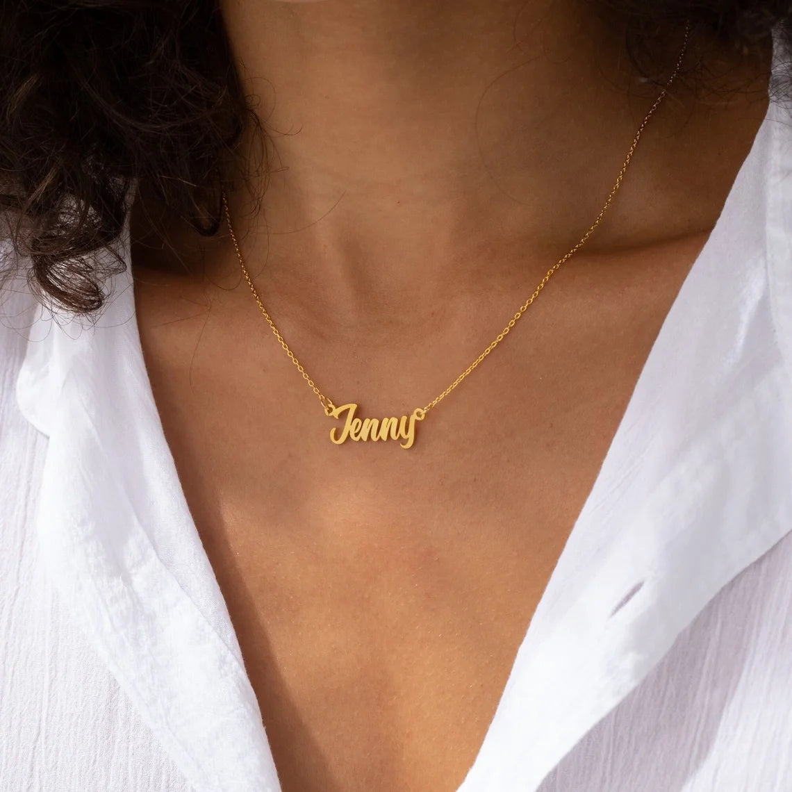 Personalized Cursive Name Necklace – Stainless Steel Pendant Chain