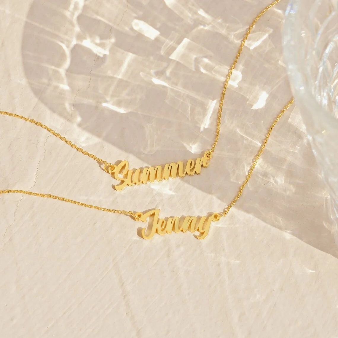 Personalized Cursive Name Necklace – Stainless Steel Pendant Chain