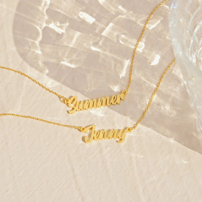 Personalized Cursive Name Necklace – Stainless Steel Pendant Chain