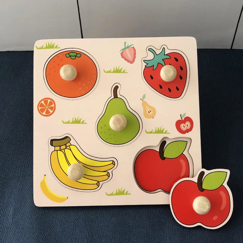 Montessori Wooden Shape Matching & Building Blocks Toy for Kids