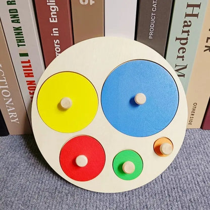 Montessori Wooden Shape Matching & Building Blocks Toy for Kids