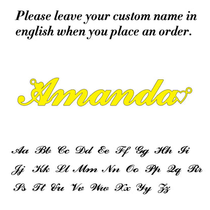 Personalized Cursive Name Necklace – Stainless Steel Pendant Chain