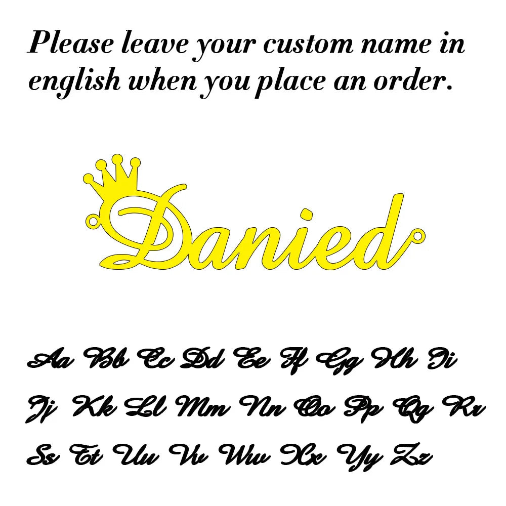 Personalized Cursive Name Necklace – Stainless Steel Pendant Chain