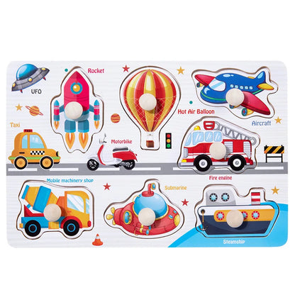 Montessori Wooden Shape Matching & Building Blocks Toy for Kids