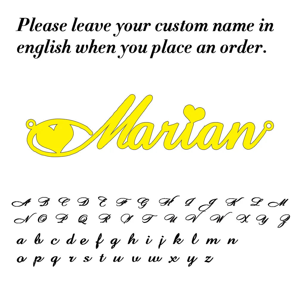 Personalized Cursive Name Necklace – Stainless Steel Pendant Chain