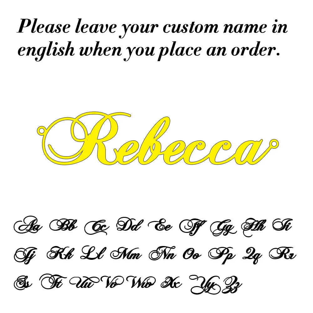 Personalized Cursive Name Necklace – Stainless Steel Pendant Chain
