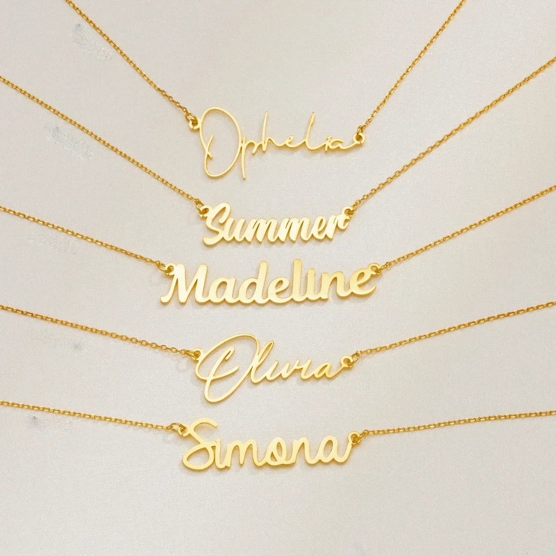 Personalized Cursive Name Necklace – Stainless Steel Pendant Chain