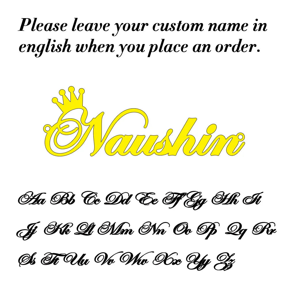 Personalized Cursive Name Necklace – Stainless Steel Pendant Chain